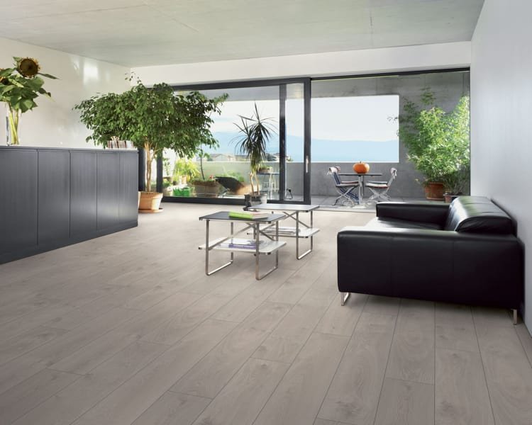 Grey Vinyl Flooring in Stylish Living Area Arabian Ranches