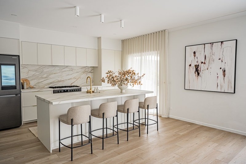 Beige Sheer Curtains Installation in Kitchen Downtown Dubai