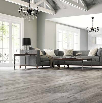 Grey SPC Flooring Installation in Dubai Creek