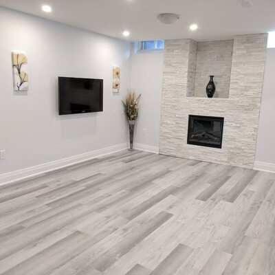 Light Grey SPC Flooring in Living Room, Palm Jumeirah