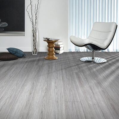Grey SPC Flooring in Living Room Interior, Arabian Ranches